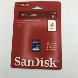 SanDisck 4gB SDHC Memory Card (Secure Digital High Capacity) - New Sealed - Picture 1 of 2