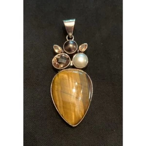 Arya Sterling Silber Multi Stein Anhänger  - Bild 1 von 4