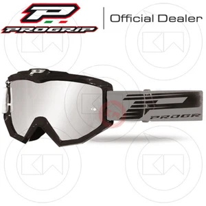 MASCHERA PROGRIP OCCHIALI MOTO CROSS  3201-102 FL Nero, Lente a Specchio - Imagen 1 de 3