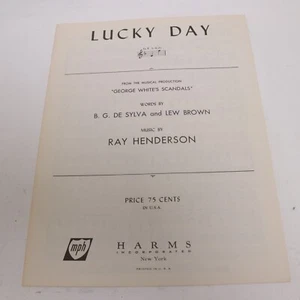 Partituras de piano Ray Henderson Lucky Day 1926 Harms Inc - Imagen 1 de 4
