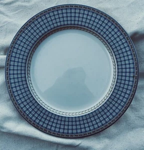 PLATO DE CENA Royal Doulton Provence a cuadros azules 11" 6 disponibles - Imagen 1 de 3