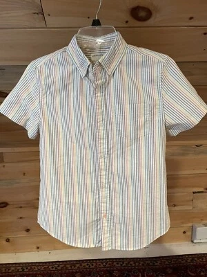 MINT Crewcuts Multicolor Rainbow Stripe Button Front Shirt Boys' size 12 - Image 1 of 4