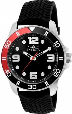 Invicta 21851 pro Diver Rosso di Contorno Lunetta Nero Poliuretano Uomo Orologio - Immagine 1 di 4