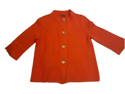 Jaqueta cardigã J. McLaughlin laranja botão frontal tamanho XS designer profissional - Imagem 1 de 4