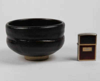 Vintage Japanese Black Raku Chawan – Kuro Raku Tea Bowl from Kyoto p062 - Image 1 of 4