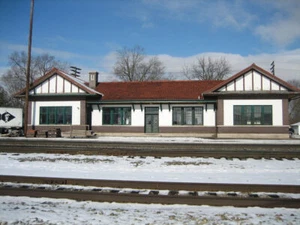 1-87TH HO SCALE 3D PRINTED CHICAGO, BURLINGTON & QUINCY DEPOT, OREGON, ILLINOIS - Foto 1 di 2