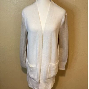 Madewell Kent Colorblock Long Cardigan, Wool/Alpaca Blend, brown/cream/beige, XS - Picture 1 of 7