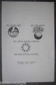 1981 New York/New Jersey Special Olympics Basketball Program - Nets vs. Knicks - Picture 1 of 2