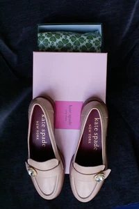 New Kate Spade Posh Loafer Shoes Glove Calf K9816 Milk tea Size 6.5 Medium - Picture 1 of 5