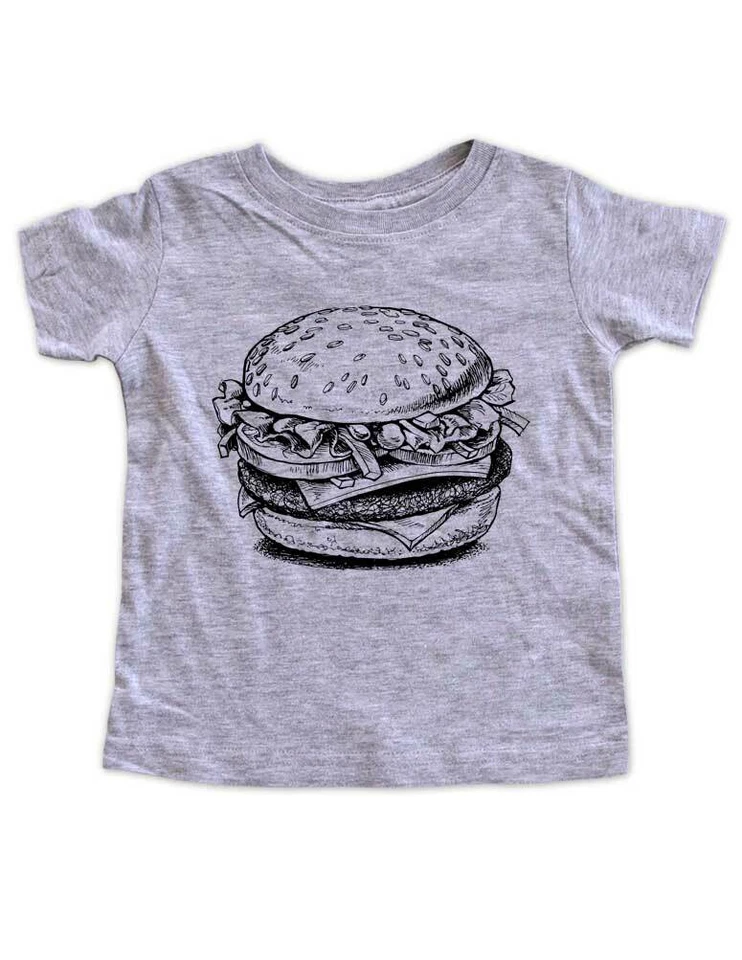 Cheese Burger funny junk food baby infant toddler youth shirt - Image 1 of 1