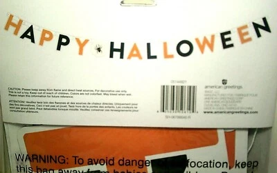 Lote de 3 banners de feliz Halloween naranja negro 7,5 pies cada letra aprox. 6" Foto 1 de 3
