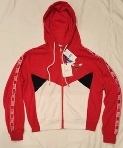 Women's WEAR by Erin Andrews Red Chicago Bulls Full-Zip Hoodie Sz Medium - Picture 1 of 4