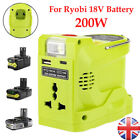 200W Power Inverter Compatible for Ryobi 18V Li-ion Battery for Outdoor Camping