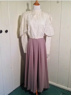  1970 s Vintage Ursula of Switzerland Lace and Chiffon Dress - Изображение 1 из 4
