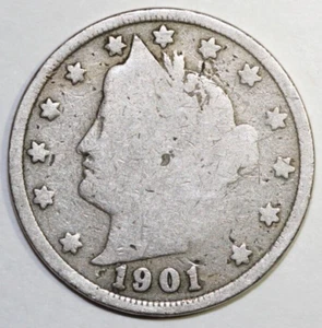 1901        Liberty Nickel              21mm - Picture 1 of 2