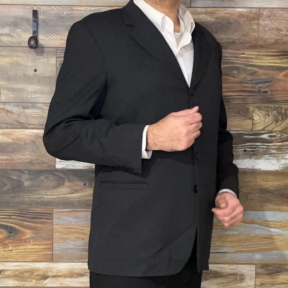 Blazer Chaqueta Deportiva Versace Clásica Italia Mezcla de Lana Gris Doble Ventilación Talla 46L Foto 1 de 4