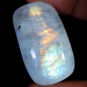 natural rainbow MOONSTONE cushion cabochon loose gemstone 65.90 Cts.(21x37x8 mm) - Picture 1 of 6