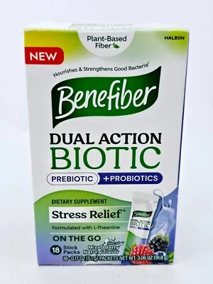 Benefiber Doble Acción Biótico On The Go Stick Packs 18ct Baya Mixta BB12/25 Foto 1 de 4