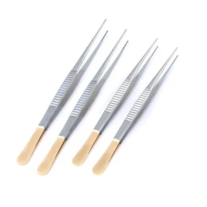 4 Pieces NEW GERMAN GRADE DEBAKEY ARTERY TISSUE FORCEP 6" + 12" GOLD HANDLE - Picture 1 of 2