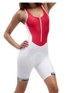 Bavaglino ciclismo estivo donna Assos tB.laalaLai corto bianco rosso piccolo nuovo con etichette $365 - Foto 1 di 11