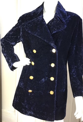 Giacca boutique Chanel tonalità di velluto navy taglia 40 perfetta
