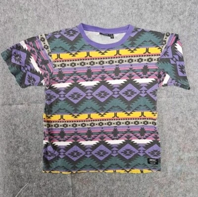 Camisa Tribal Azteca Vintage WESC Y2K Años 90 Hombres L Mujeres XL Ropa de Calle Nativa Retro Foto 1 de 4