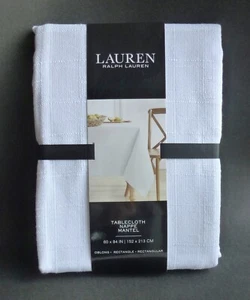 New RALPH LAUREN Holland TABLECLOTH White Textured Oblong 60" x 84" - Picture 1 of 4