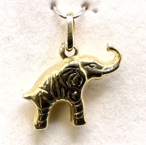 Brand New 14k Puffed Small ELEPHANT Charm/ Pendant - Picture 1 of 1