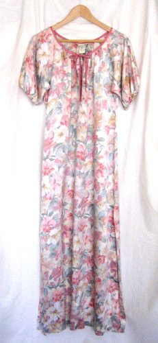 Vintage Christian Dior Bonwit Teller vestaglia camicia da notte salotto pigiama floreale S