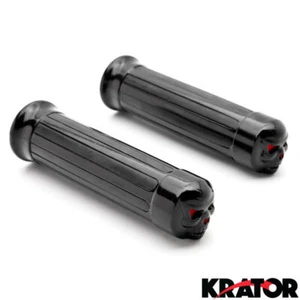 Black Skull 1" Handlebar Hand Grips For Harley Touring Electra Glide Road King - Picture 1 of 4