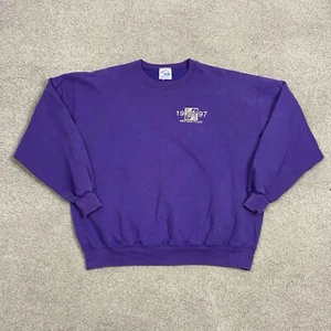 Vintage 90s Jerzees Westside Place Crewneck Sweatshirt Size XL Purple 1997 - Bild 1 von 7