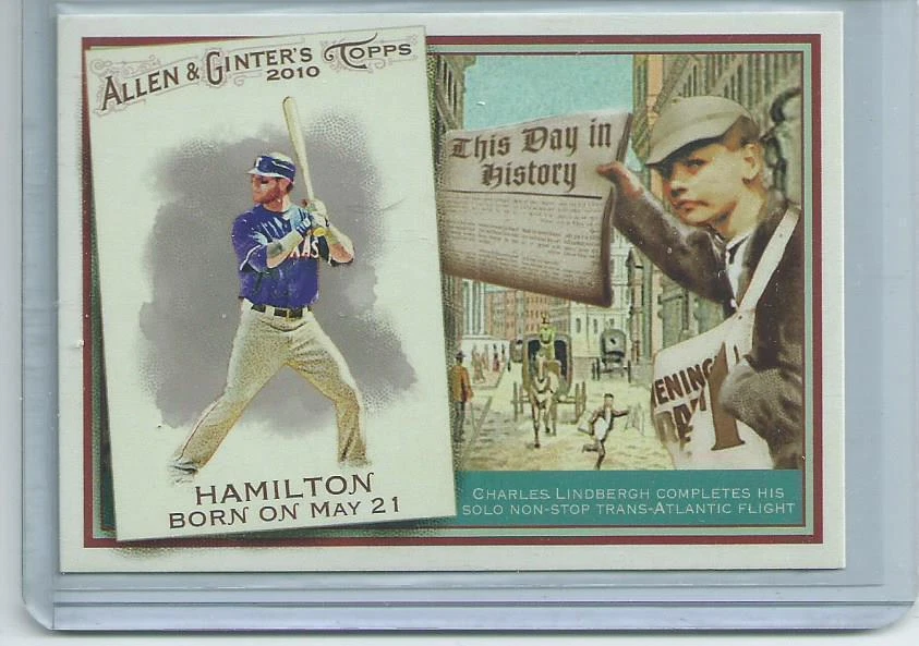 2010 TOPPS ALLEN & GINTER THIS DAY IN HISTORY JOSH HAMILTON #TDH64 - Image 1 of 1