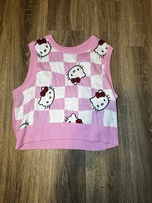 Chaleco Suéter Hello Kitty Vintage Rosa XL para Niños Foto 1 de 3