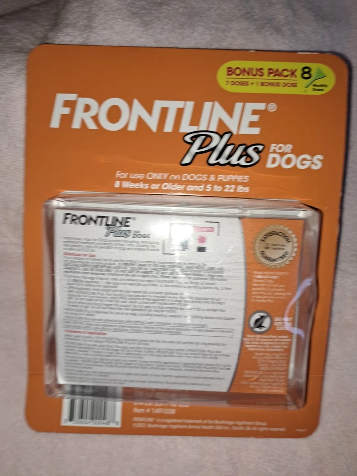 Frontline Plus para perros 8 dosis (suministro para 8 meses) 5# a 22# perros Foto 1 de 1