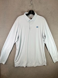 KJUS Soren Polo Shirt Men's Large Blue Performance Wicking Golf Long Sleeve - Picture 1 of 10