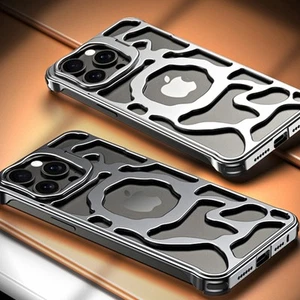 For iPhone 16 15 14 13 Pro Max Magnetic Aluminum Alloy Stand Phone Case Cover - Picture 1 of 11