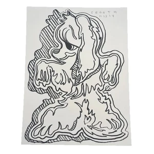 Cucciolo infestante originale arte astratta disegnato e firmato a mano S Booth 2014 - Foto 1 di 4