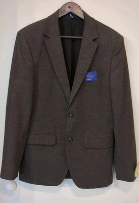 APT 9 36R 拉丝灰色希瑟运动外套夹克弹力修身版型 200 美元 — 第 1/4 张图片