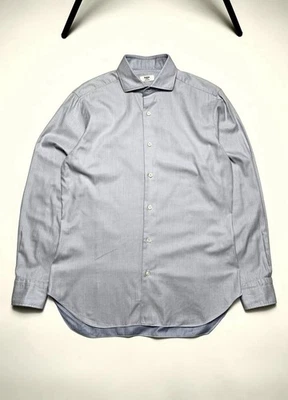 Men’s Shirt Button Ups Barba Napoli Blue In White Polka Dots Size 40 - Image 1 of 4