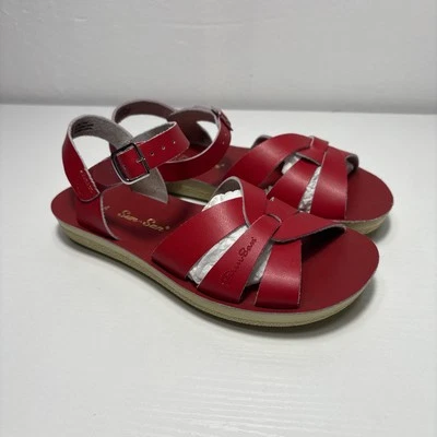 Sandalias rojas Sun San Surfer-dos correas-cuero niños pequeños talla 4 NUEVAS Foto 1 de 4