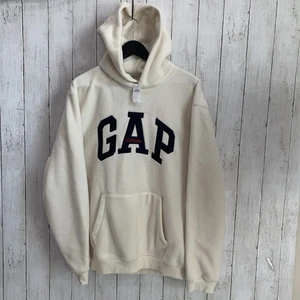 NWT GAP Cream Logo Mens Hoodie Long Sleeve Sweatshirt Pullover Size XL - Picture 1 of 11
