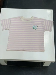 BNWOT John Lewis Girls Striped T-shirt With Sequin Flowers Age 7-8 Years - Picture 1 of 6