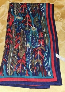 Vintage Perry Ellis Blumendruck 100 % Wolle Schal 62 Zoll x 28 Zoll Hergestellt in Japan - Bild 1 von 7