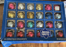 24 Shiny-Brite Mini Ball Ornaments Multi Color 1.5”