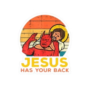 Funny Jesus Has Your Back Sticker ,Christian - Picture 1 of 13