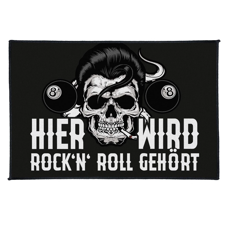 Fußmatte Hier wird Rockn Roll gehört Rockabilly Motive Rock cash herren männer - Bild 1 von 1