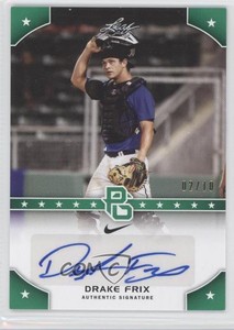 2015 Leaf Perfect Game National Showcase Auto Green /10 Drake Frix #PG-DF1 Auto