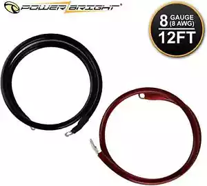8AWG12 Power Bright High Amperage Copper Set of Battery Cables - Picture 1 of 6
