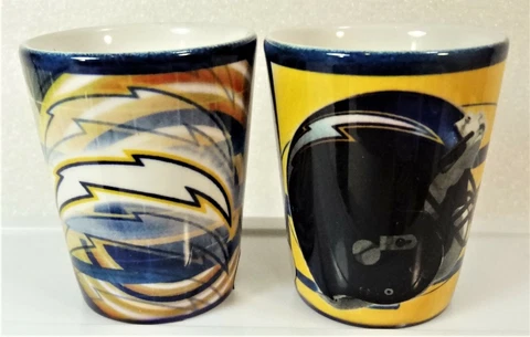 NFL Los Angeles Chargers Game Day Porcelain Shot Glasses - Lot of 2 or 6 (NEW) Cover