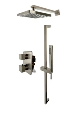 Juego de ducha de perilla cuadrada termostática ALFI AB2830-BN Way con cabezal de ducha manual Foto 1 de 4